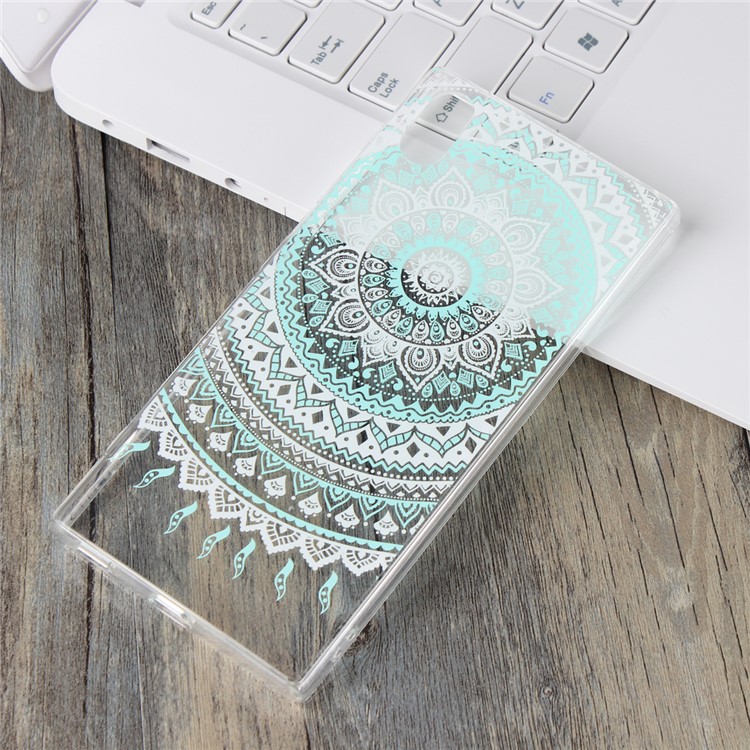 For Sony Xperia XA1 Plus Mandala Flower TPU + PC Hybrid Shell - Cyan-3