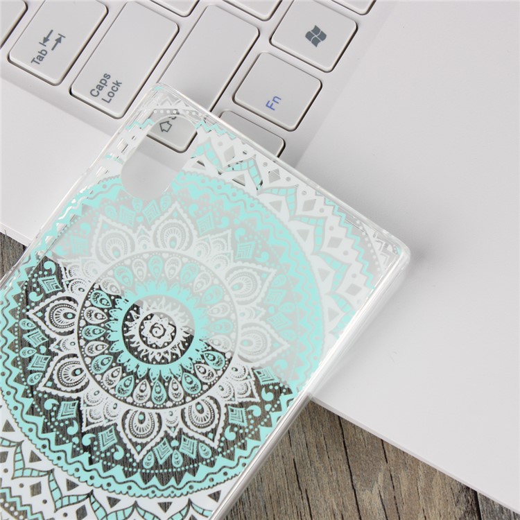 For Sony Xperia XA1 Plus Mandala Flower TPU + PC Hybrid Shell - Cyan-4