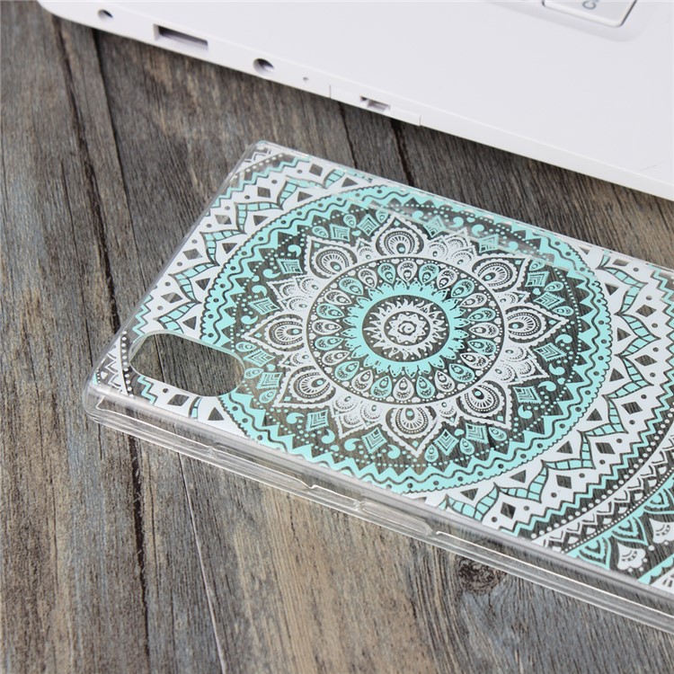 For Sony Xperia XA1 Plus Mandala Flower TPU + PC Hybrid Shell - Cyan-5