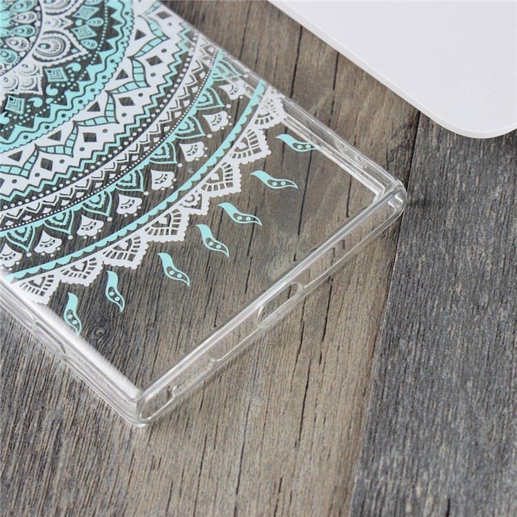 For Sony Xperia XA1 Plus Mandala Flower TPU + PC Hybrid Shell - Cyan-6