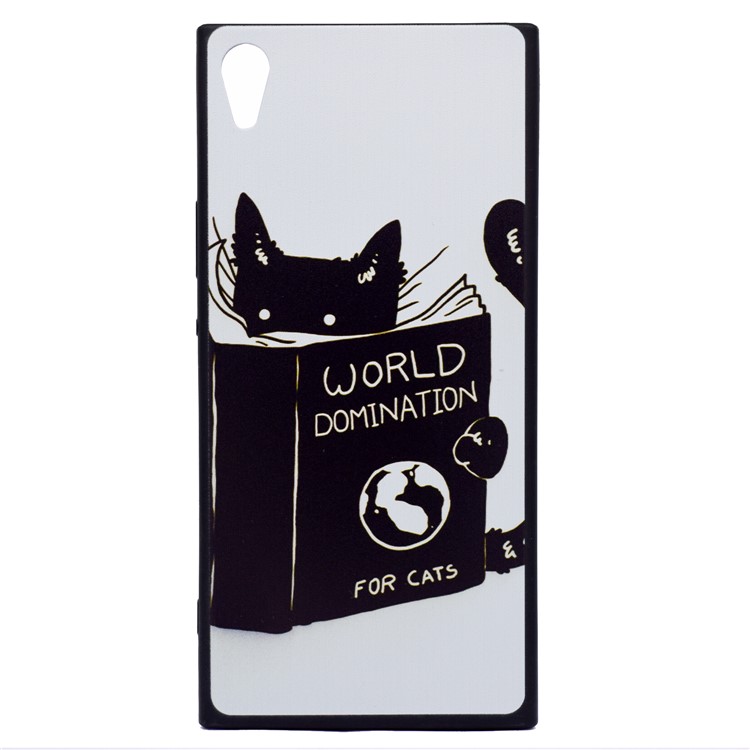 Printing Pattern Flexible TPU Back Shell for Sony Xperia XA1 Ultra - Cat Reading Book-2