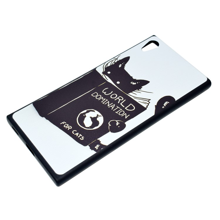 Printing Pattern Flexible TPU Back Shell for Sony Xperia XA1 Ultra - Cat Reading Book-3