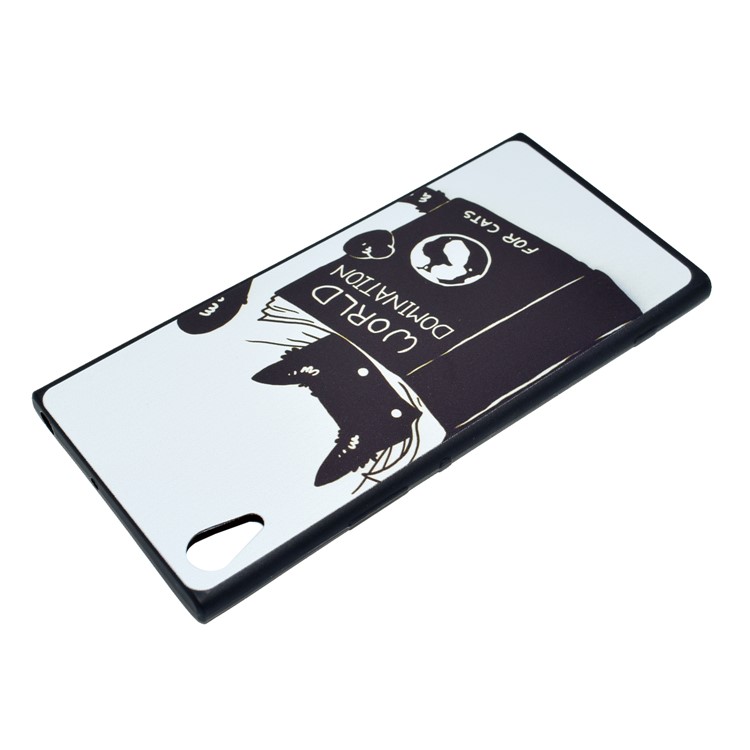 Printing Pattern Flexible TPU Back Shell for Sony Xperia XA1 Ultra - Cat Reading Book-4