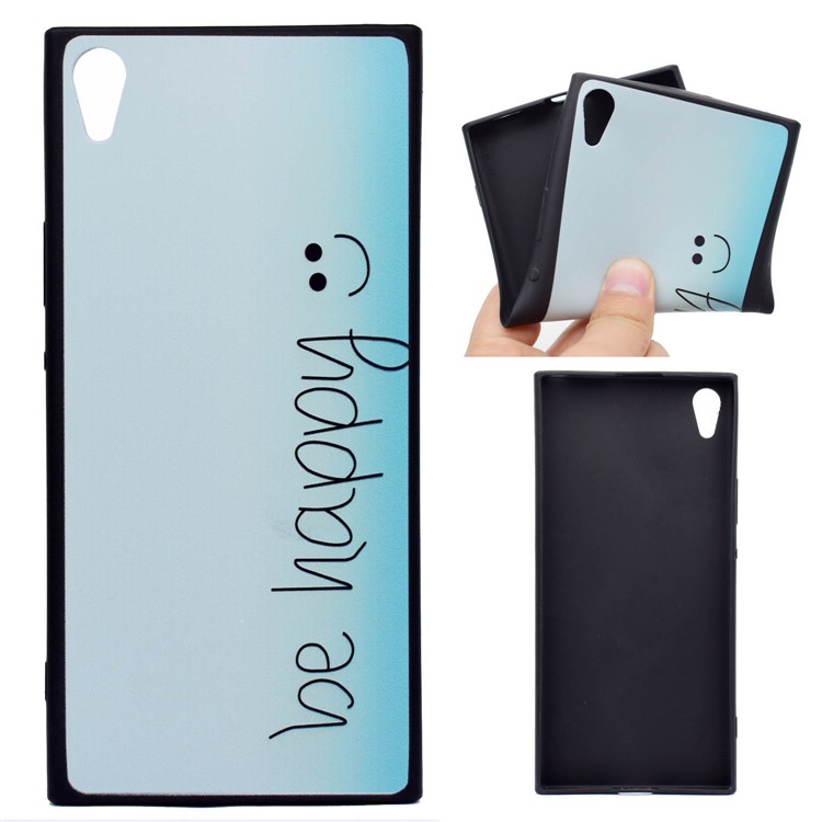 Printing Pattern TPU Mobile Phone Cover for Sony Xperia XA1 Ultra - Be Happy and Smile-1