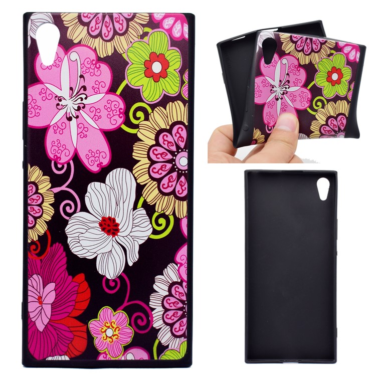 Printing Pattern TPU Mobile Phone Shell for Sony Xperia XA1 Ultra - Vivid Flowers-1