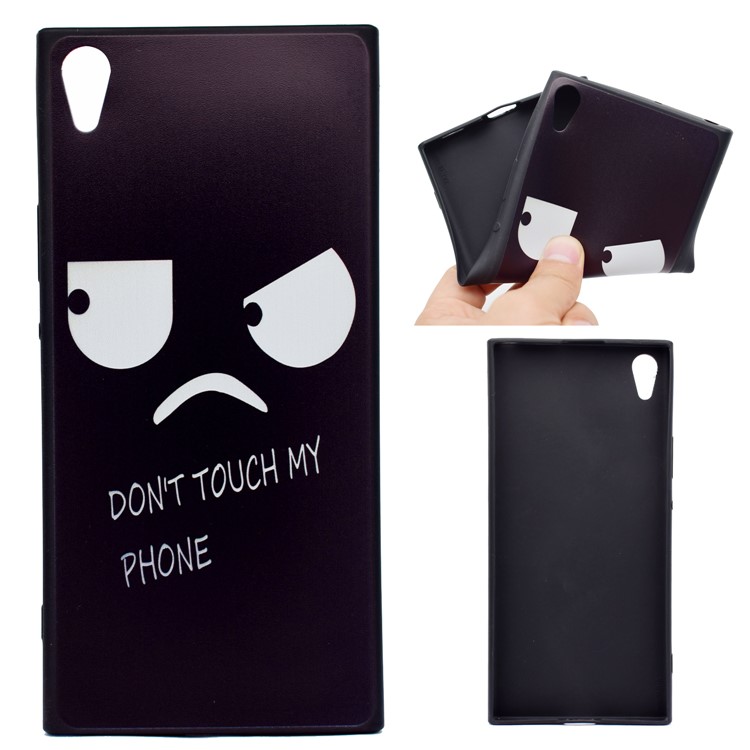 Printing Pattern TPU Protector Mobile Shell for Sony Xperia XA1 Ultra - Unhappy Expression and Warning Words-1
