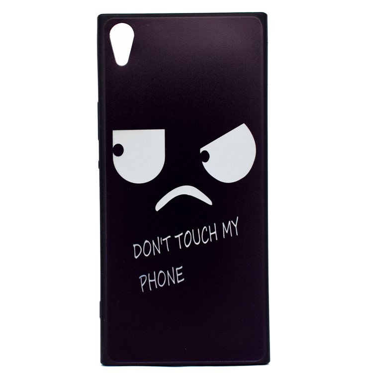 Printing Pattern TPU Protector Mobile Shell for Sony Xperia XA1 Ultra - Unhappy Expression and Warning Words-2