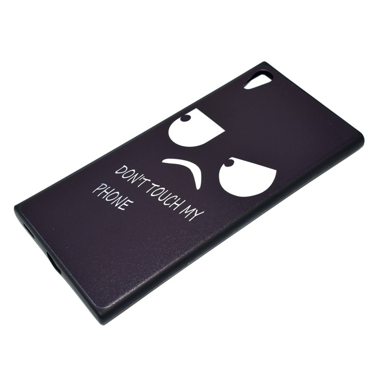 Printing Pattern TPU Protector Mobile Shell for Sony Xperia XA1 Ultra - Unhappy Expression and Warning Words-3