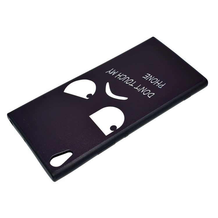 Printing Pattern TPU Protector Mobile Shell for Sony Xperia XA1 Ultra - Unhappy Expression and Warning Words-4