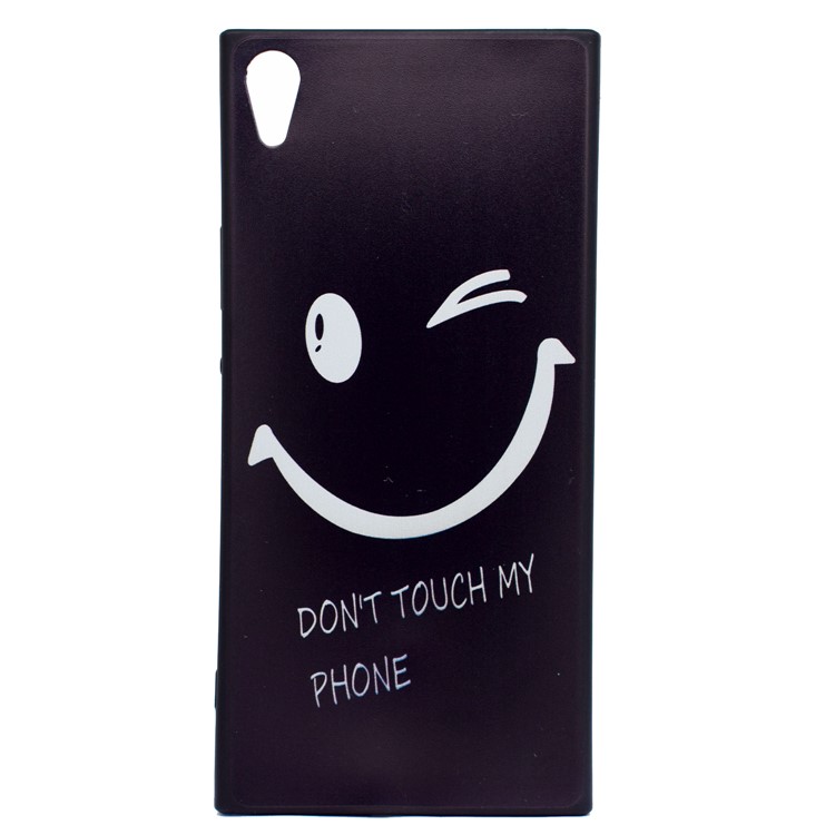 Printing Pattern TPU Soft Phone Casing for Sony Xperia XA1 Ultra - Blink Eyes and Do Not Touch My Phone-2