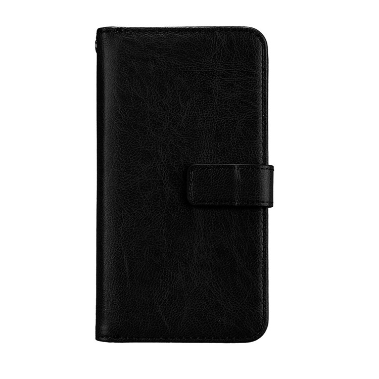 Crazy Horse Grain Wallet Leather Folio Cell Phone Case with Stand for Sony Xperia L1 - Black-3
