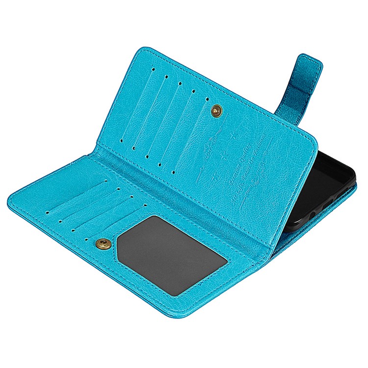 Crazy Horse Pattern Leather Stand Wallet Flip Phone Case Accessory with Card Holders for Sony Xperia L1 - Blue-12