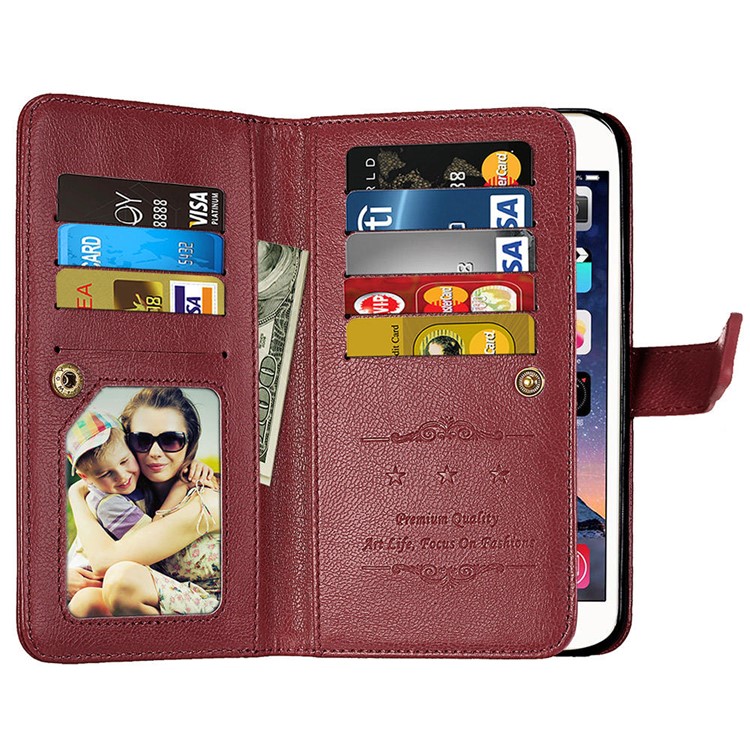 Crazy Horse Grain Leather Wallet Folio Phone Protective Cover Case with Card Slots for Sony Xperia L1 - Brown-11