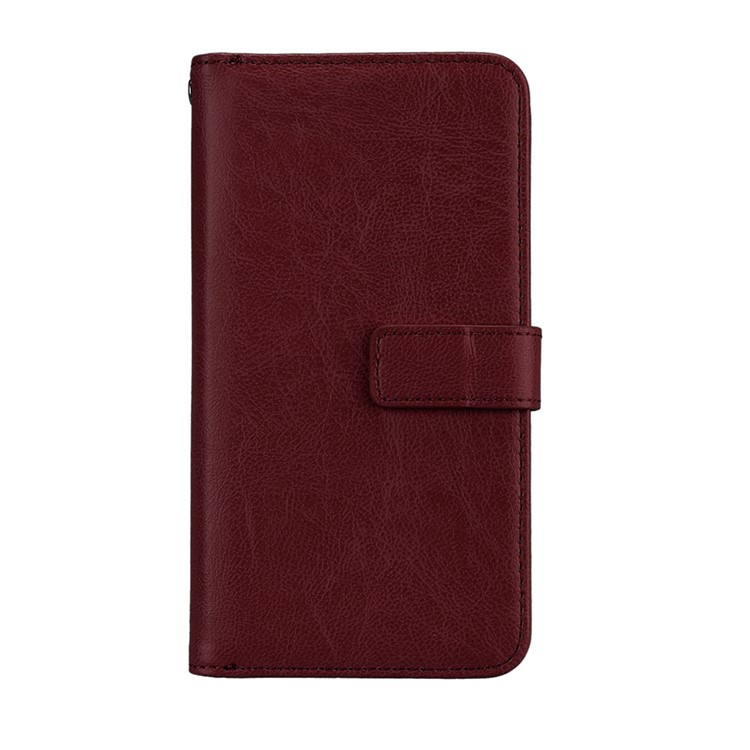 Crazy Horse Grain Leather Wallet Folio Phone Protective Cover Case with Card Slots for Sony Xperia L1 - Brown-3