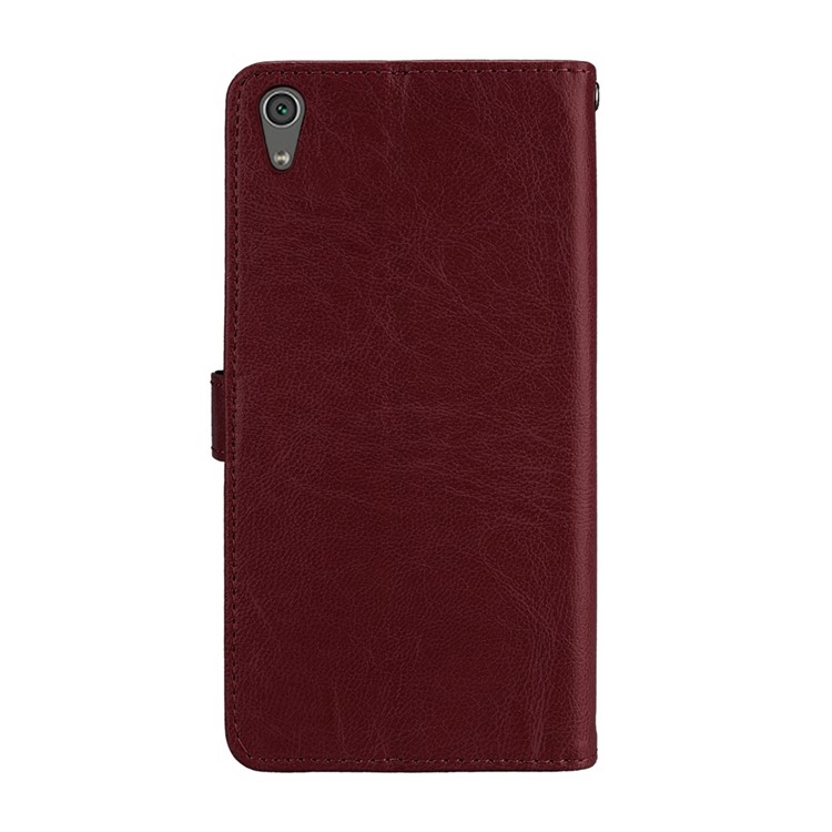Crazy Horse Stand Wallet Leather Cell Phone Protection Shell for Sony Xperia XA1 Ultra - Brown-4