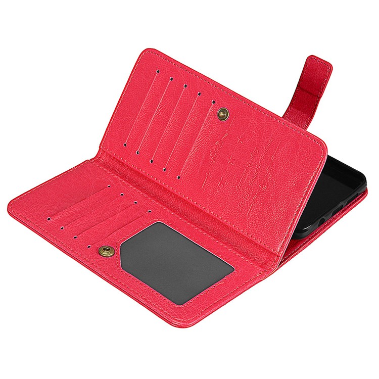 Crazy Horse PU Leather 9 Card Slots Mobile Phone Casing for Sony Xperia XA1 - Red-12