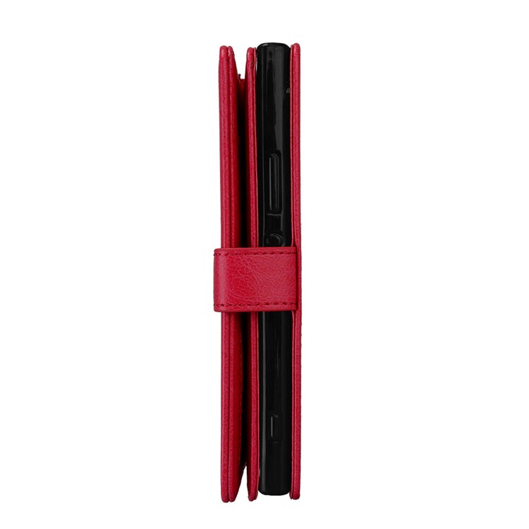 Crazy Horse PU Leather 9 Card Slots Mobile Phone Casing for Sony Xperia XA1 - Red-5