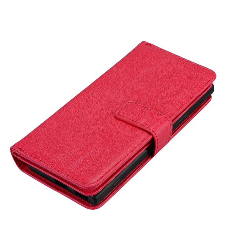 Crazy Horse PU Leather 9 Card Slots Mobile Phone Casing for Sony Xperia XA1 - Red-6