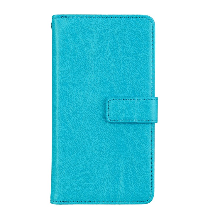 Crazy Horse PU Leather 9 Card Slots Mobile Phone Shell for Sony Xperia XA1 - Blue-3