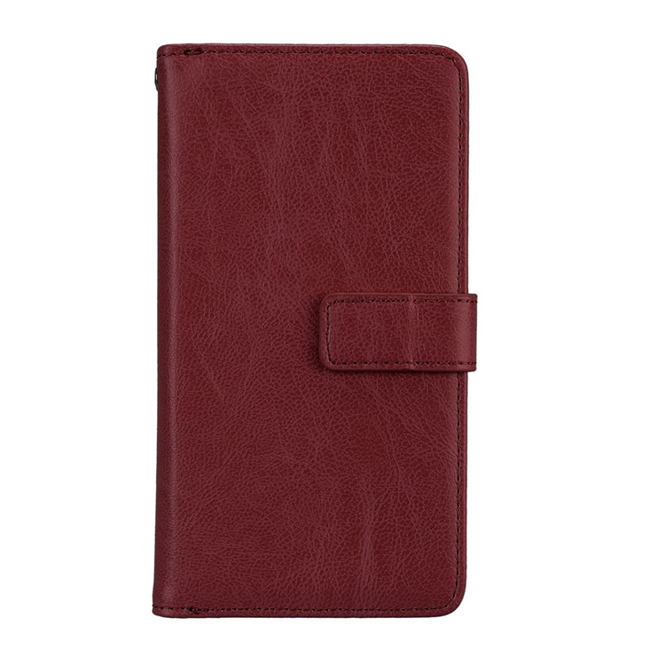 Crazy Horse PU Leather 9 Card Slots Phone Protection Cover for Sony Xperia XA1 - Brown-3