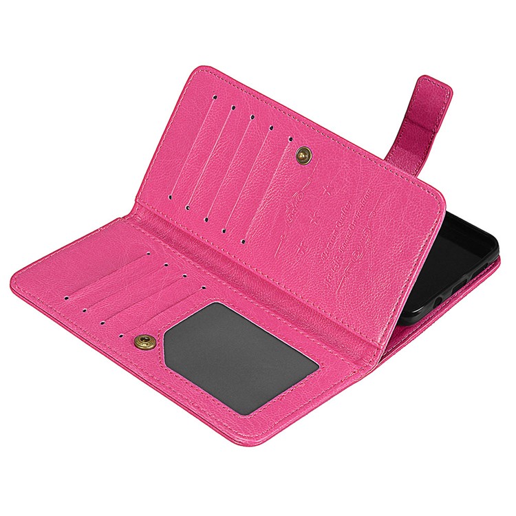 Crazy Horse PU Leather 9 Card Slots Phone Accessory Cover for Sony Xperia XA1 - Rose-12