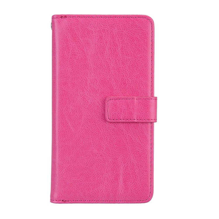 Crazy Horse PU Leather 9 Card Slots Phone Accessory Cover for Sony Xperia XA1 - Rose-3