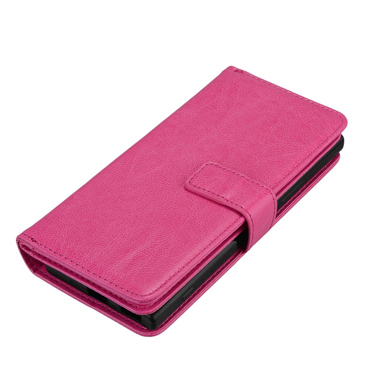 Crazy Horse PU Leather 9 Card Slots Phone Accessory Cover for Sony Xperia XA1 - Rose-6