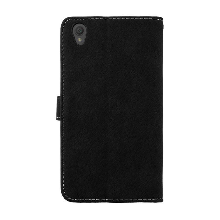 Matte Skin PU Leather Stand Phone Accessory Case with 9 Card Holders for Sony Xperia L1 - Black-4