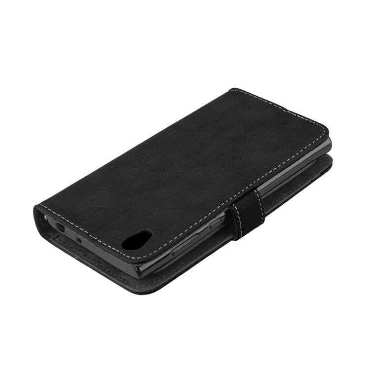 Matte Skin PU Leather Stand Phone Accessory Case with 9 Card Holders for Sony Xperia L1 - Black-5