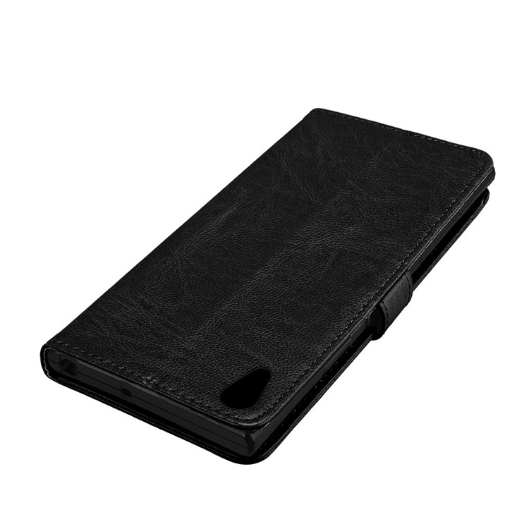 Crazy Horse Wallet Leather Stand Case for Sony Xperia XA1 Ultra - Black-12