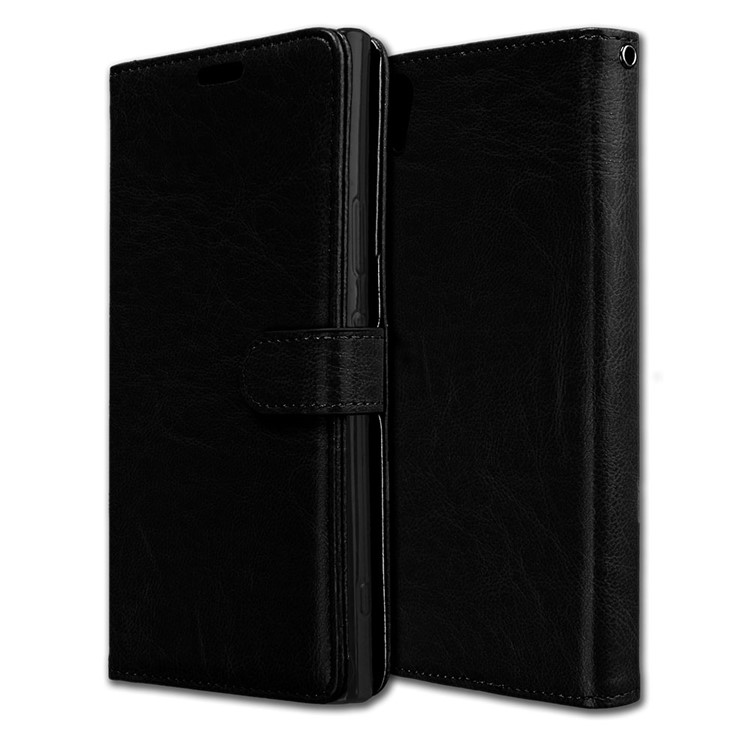 Crazy Horse Wallet Leather Stand Case for Sony Xperia XA1 Ultra - Black-3