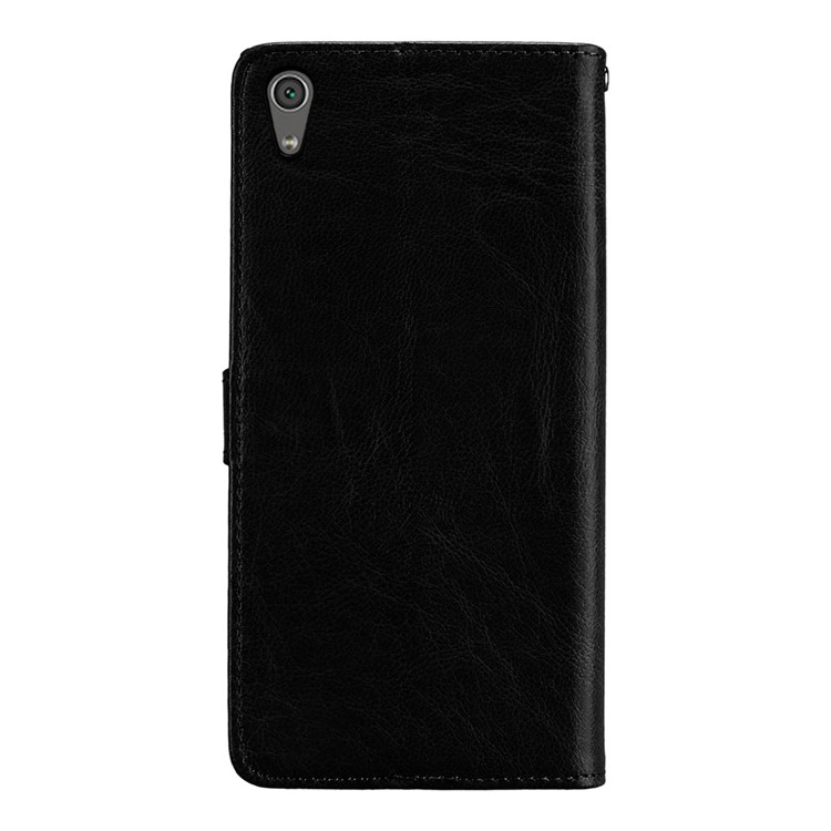 Crazy Horse Wallet Leather Stand Case for Sony Xperia XA1 Ultra - Black-5