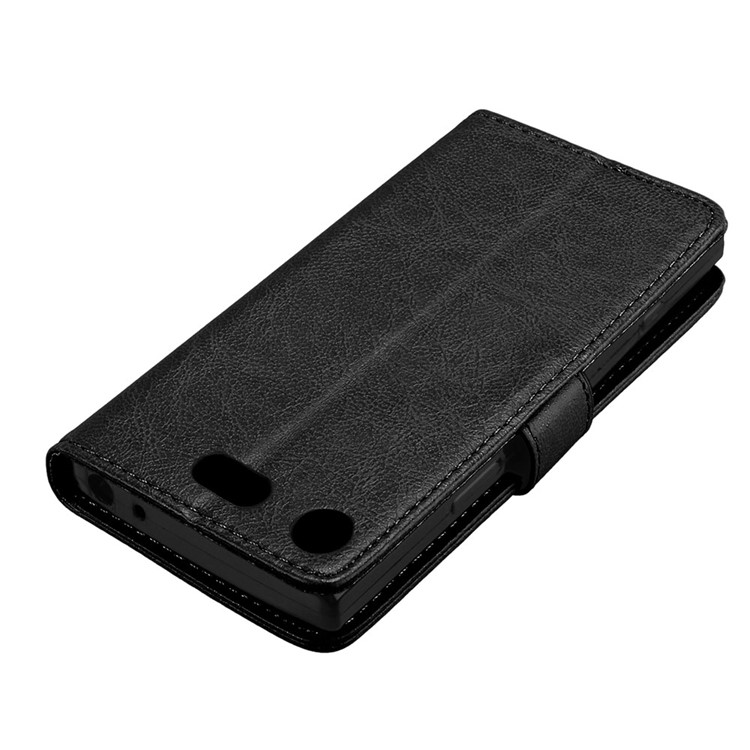 Crazy Horse Wallet Leather Stand Case for Sony Xperia XZ1 Compact - Black-12