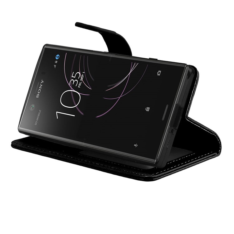 Crazy Horse Wallet Leather Stand Case for Sony Xperia XZ1 Compact - Black-13