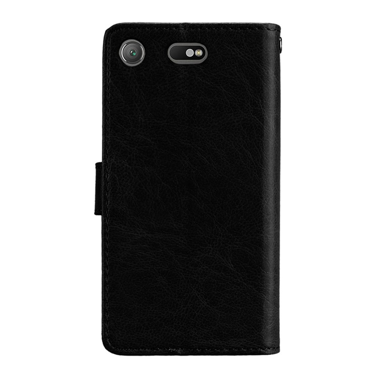 Crazy Horse Wallet Leather Stand Case for Sony Xperia XZ1 Compact - Black-5