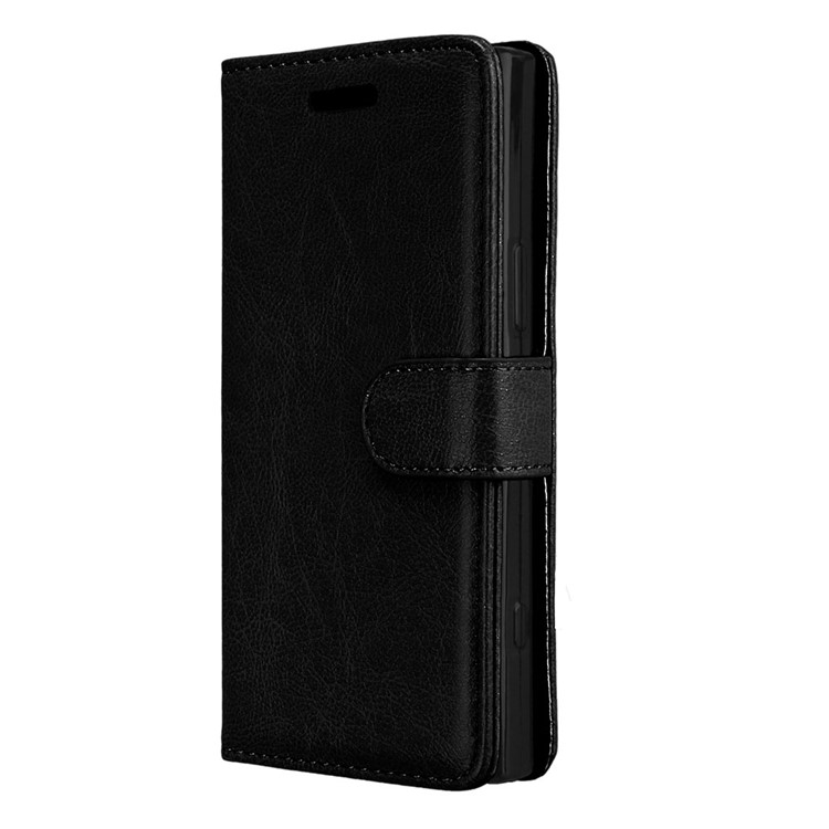 Crazy Horse Wallet Leather Stand Case for Sony Xperia XZ1 Compact - Black-7
