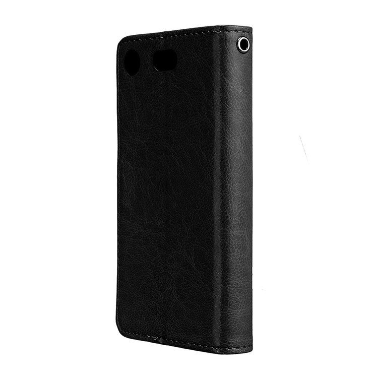 Crazy Horse Wallet Leather Stand Case for Sony Xperia XZ1 Compact - Black-8