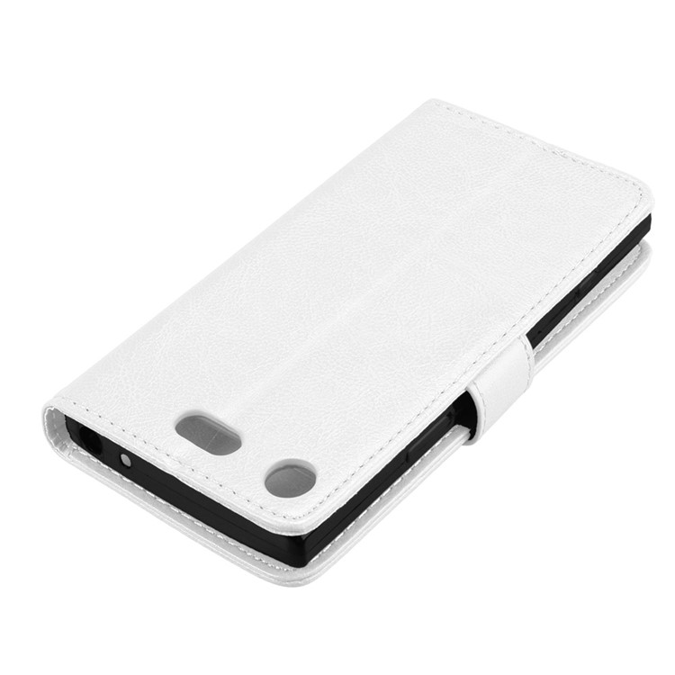 Crazy Horse Wallet Leather Stand Cover for Sony Xperia XZ1 Compact - White-12