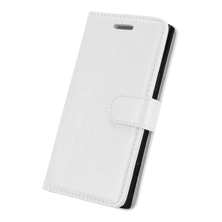 Crazy Horse Wallet Leather Stand Cover for Sony Xperia XZ1 Compact - White-6