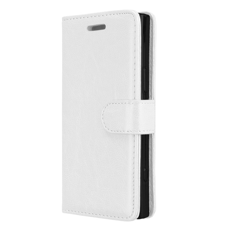 Crazy Horse Wallet Leather Stand Cover for Sony Xperia XZ1 Compact - White-7