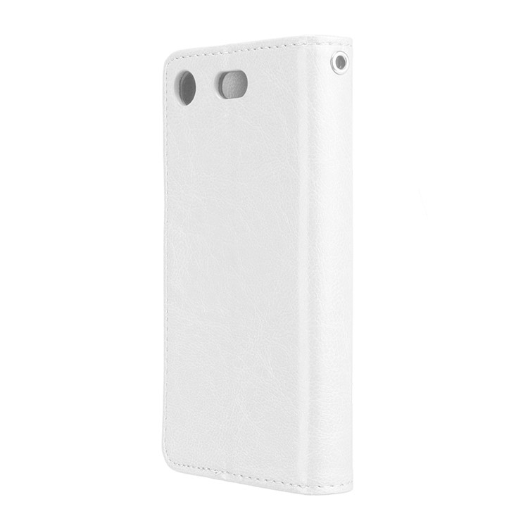 Crazy Horse Wallet Leather Stand Cover for Sony Xperia XZ1 Compact - White-8