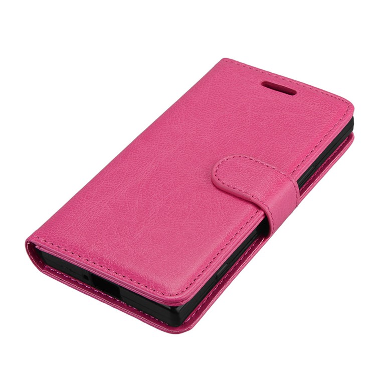 Crazy Horse Wallet Leather Shell Case for Sony Xperia XZ1 Compact - Rose-11