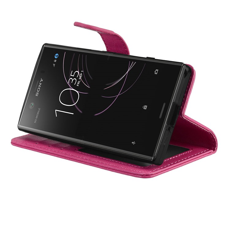 Crazy Horse Wallet Leather Shell Case for Sony Xperia XZ1 Compact - Rose-13