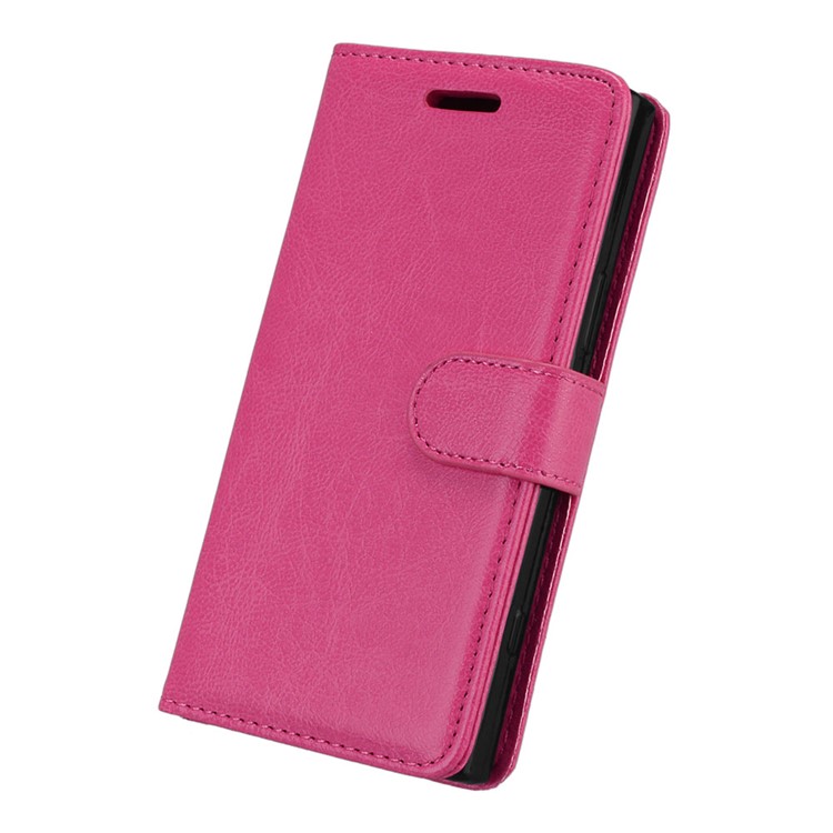 Crazy Horse Wallet Leather Shell Case for Sony Xperia XZ1 Compact - Rose-6