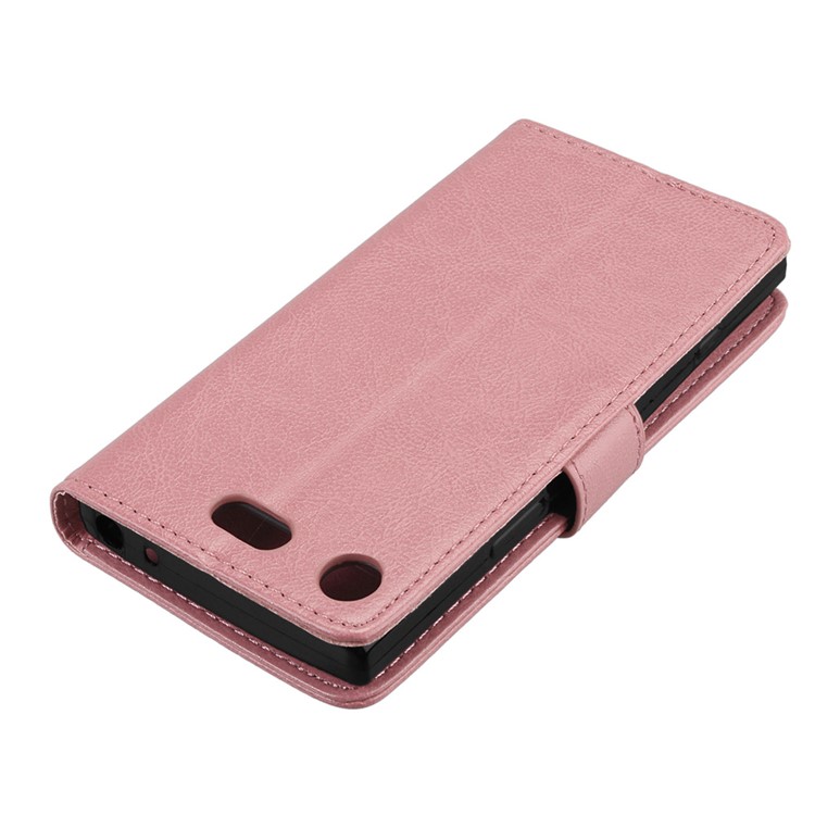 Crazy Horse Magnetic Leather Stand Case for Sony Xperia XZ1 Compact - Pink-12