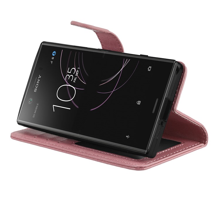 Crazy Horse Magnetic Leather Stand Case for Sony Xperia XZ1 Compact - Pink-13