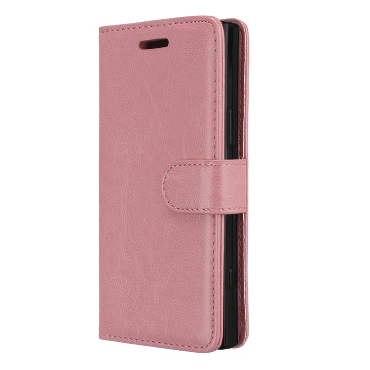 Crazy Horse Magnetic Leather Stand Case for Sony Xperia XZ1 Compact - Pink-7