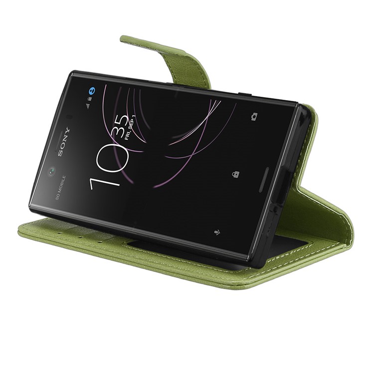 Crazy Horse Magnetic Leather Stand Cover for Sony Xperia XZ1 Compact - Green-13