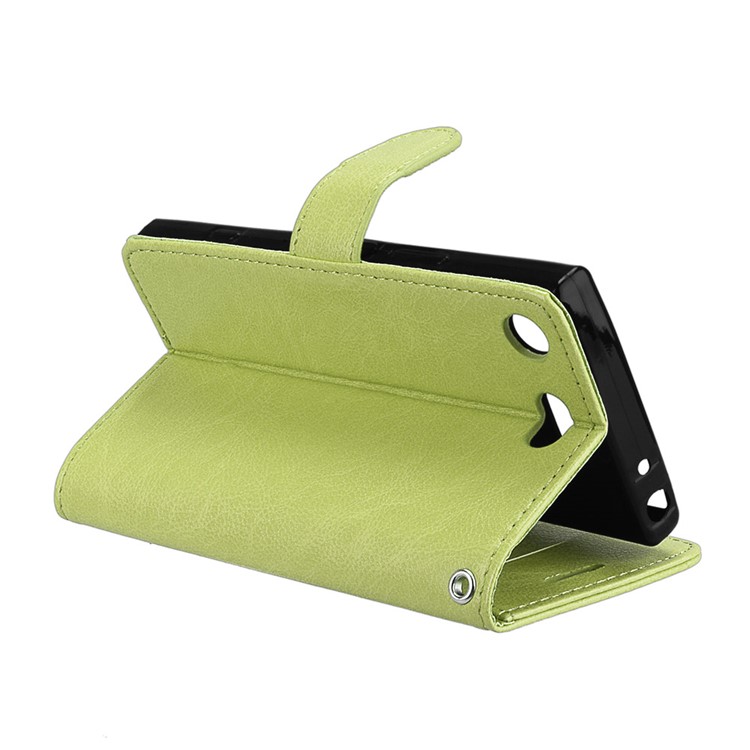 Crazy Horse Magnetic Leather Stand Cover for Sony Xperia XZ1 Compact - Green-14