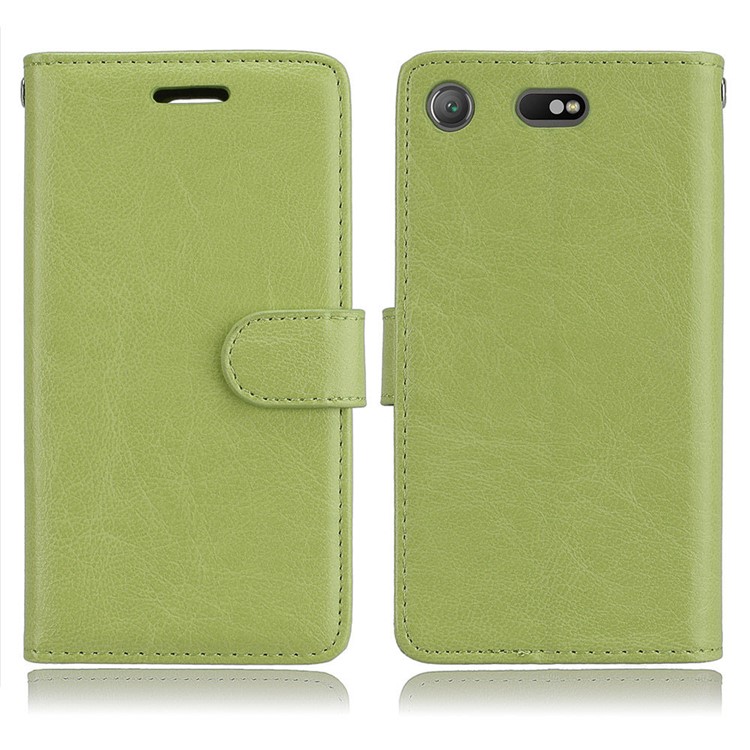 Crazy Horse Magnetic Leather Stand Cover for Sony Xperia XZ1 Compact - Green-2
